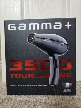 Gamma+ 3500 Tourmaline Professional Hair Dryer - Black New In Box